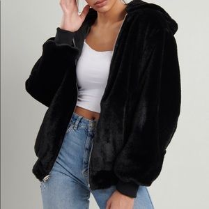 Fur Bomber jacket!! Super soft XS/S